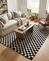 Shepherd's Glen Wool Collection Area Rug - Reykjavik Rectangle Black and White  lifestyle 40