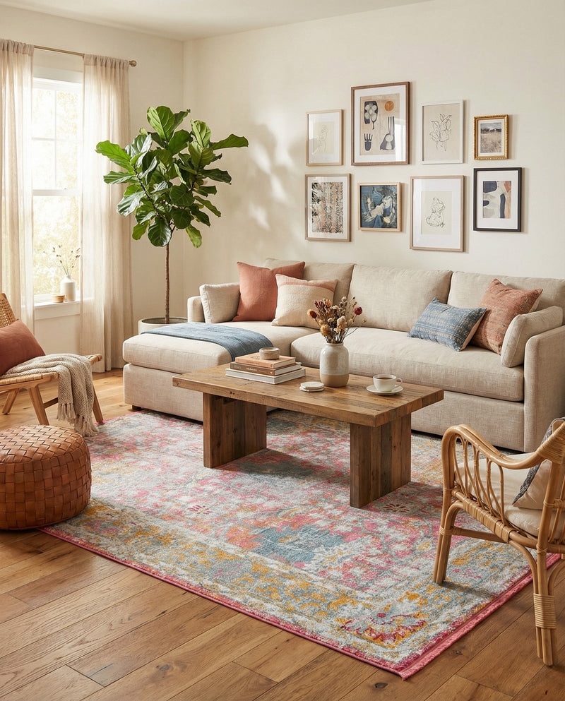 Arcadia Rugs Collection Area Rug -  Olympus Rectangle Pink  lifestyle 48