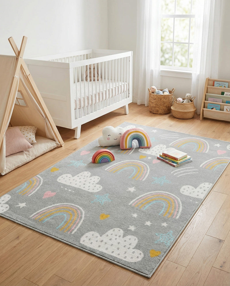 Wonder Tykes Collection Area Rug -  Pixel Rectangle Gray  lifestyle 17