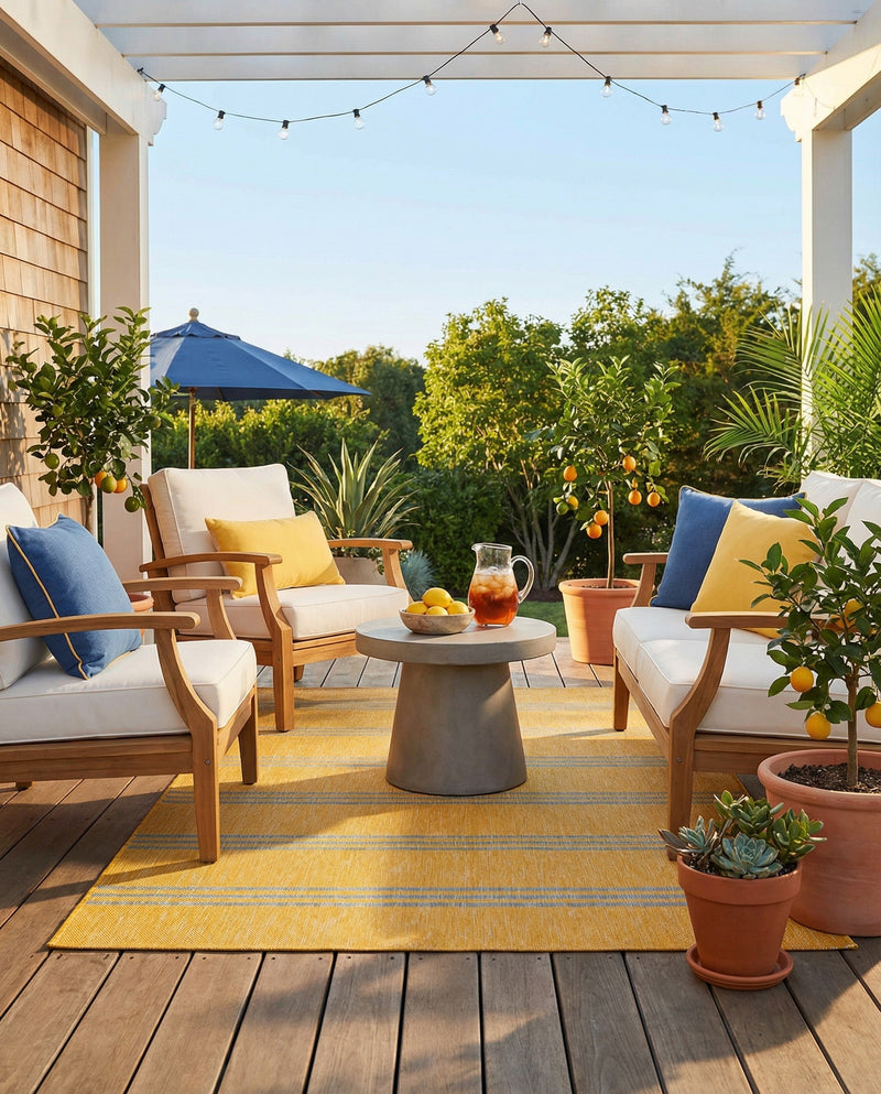 Urban Oasis Rugs Collection Area Rug -  District (Yellow and Aqua) Rectangle Yellow and Aqua  lifestyle 9