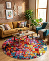 Venetian Elegance Collection Area Rug -  Sant'Erasmo Round Multi  lifestyle 55