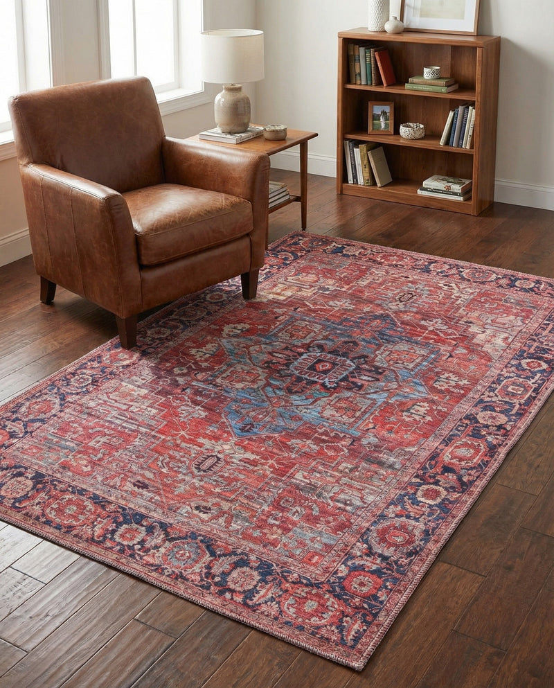 Zahara Oasis Collection Area Rug -  Essaouira Rectangle Rust Red  lifestyle 12