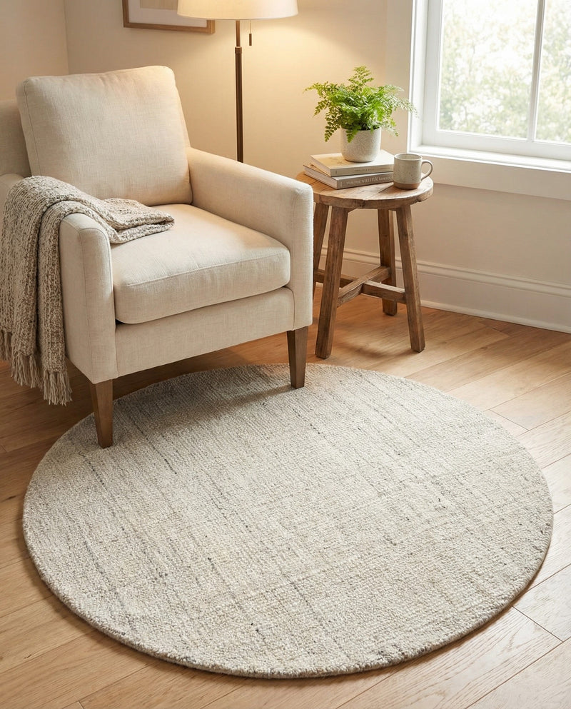 Berkshire Estate Collection Area Rug - Windsor (Vanilla Bean) Round Vanilla Bean  lifestyle 62