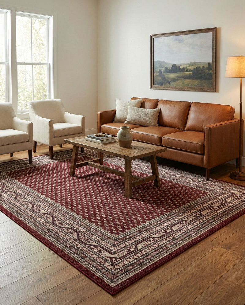 Soho Elegance Collection Area Rug -  Mercer (Red) Rectangle Red  lifestyle 8