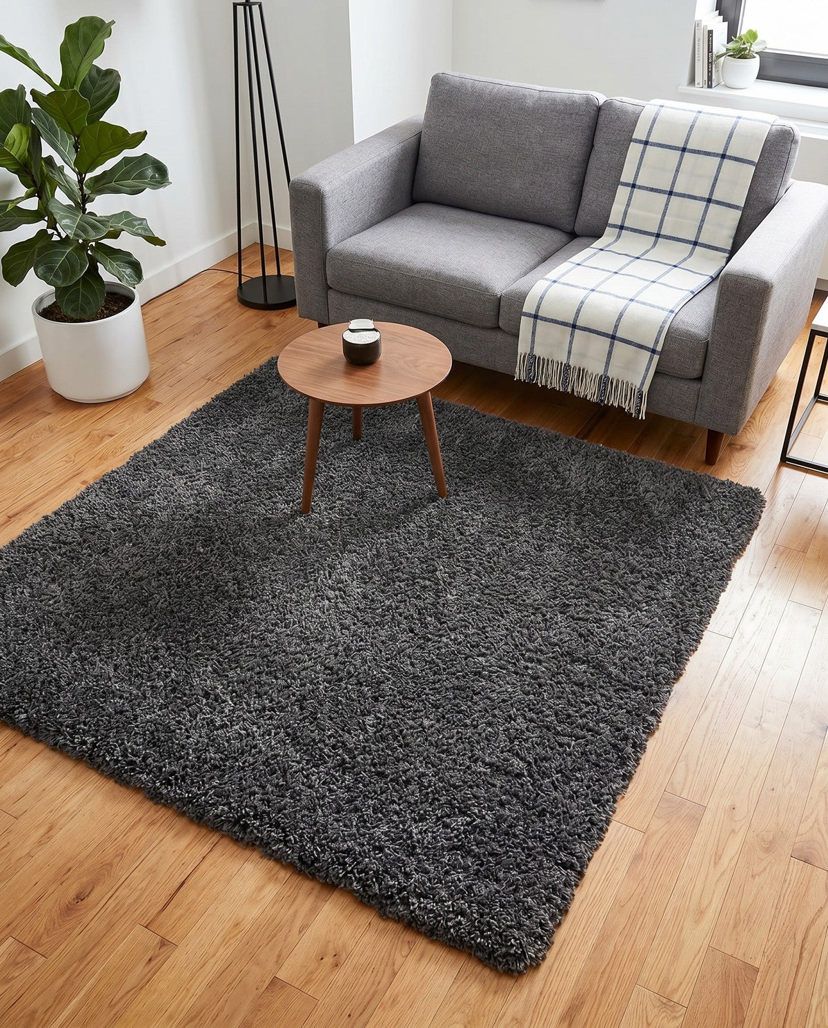 Alpine Plush Collection Area Rug -  Cortina (Peppercorn) Square Peppercorn  lifestyle 90