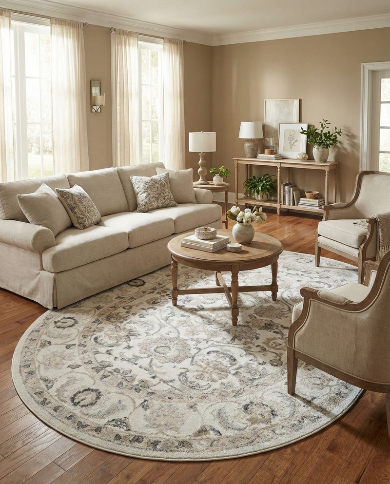 Adriana Terrace Collection Area Rug -  Positano (Ivory) Oval Ivory  lifestyle 46