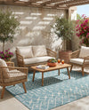 Savannah Pergola Collection Area Rug -  Pergola (Aqua) Square Aqua  lifestyle 70