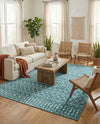 Marrakech Lattice Collection Area Rug - Medina (Turquoise) Rectangle Turquoise  lifestyle 16