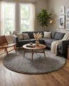 Plush Oasis Collection Area Rug - Serenity (Cloud Gray) Round Cloud Gray  lifestyle 61