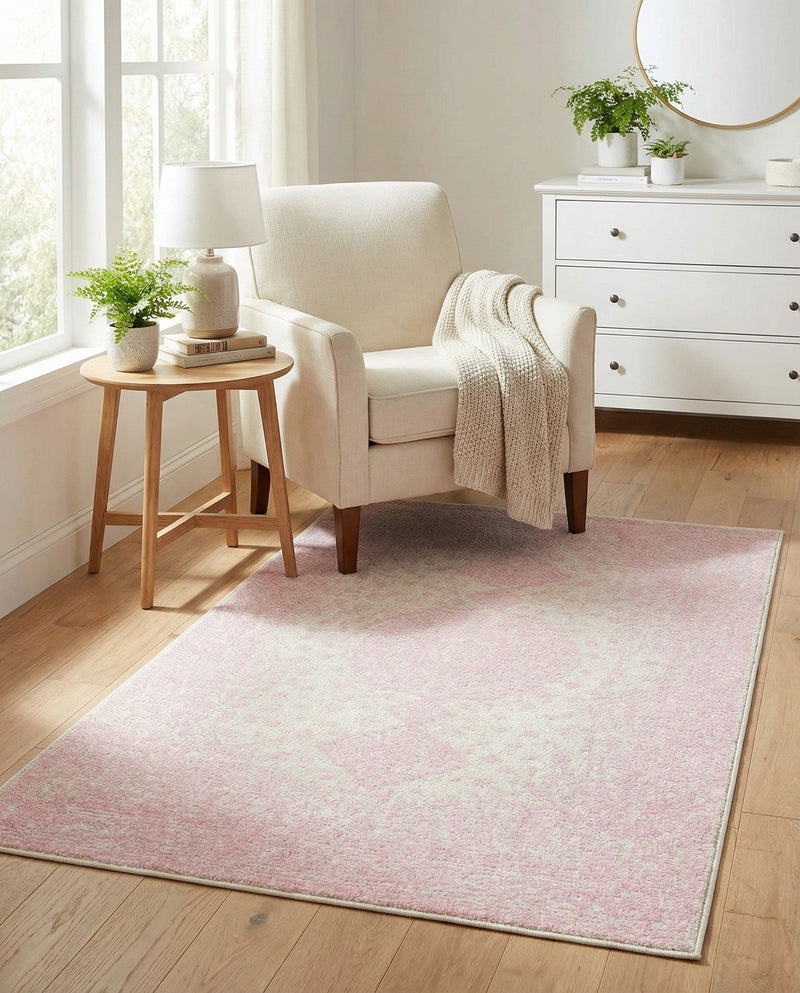 Dover Terrace Collection Area Rug - Marina (Pink) Rectangle Pink  lifestyle 15