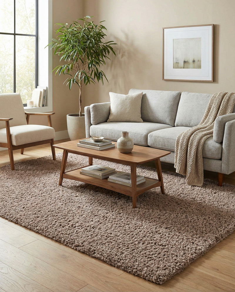 Eternal Plush Oasis Collection Area Rug -  Tranquility (Khaki) Rectangle Khaki  lifestyle 11