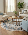 Cambridge Classics Collection Area Rug -  Magdalene (Cream) Round Cream  lifestyle 35