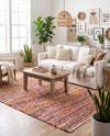 Zigzag Marina Collection Area Rug - HarborStripes Rectangle Multi  lifestyle 43