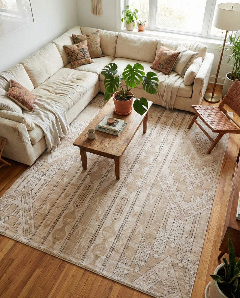 Cascade Range Collection Area Rug - Hood (Ivory) Rectangle Ivory  lifestyle 6