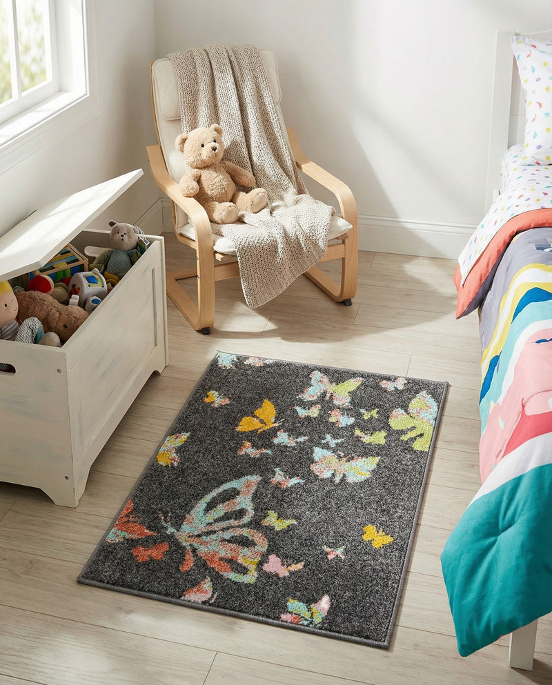 Wonder Tykes Collection Area Rug -  Carnival Rectangle Charcoal Gray  lifestyle 13