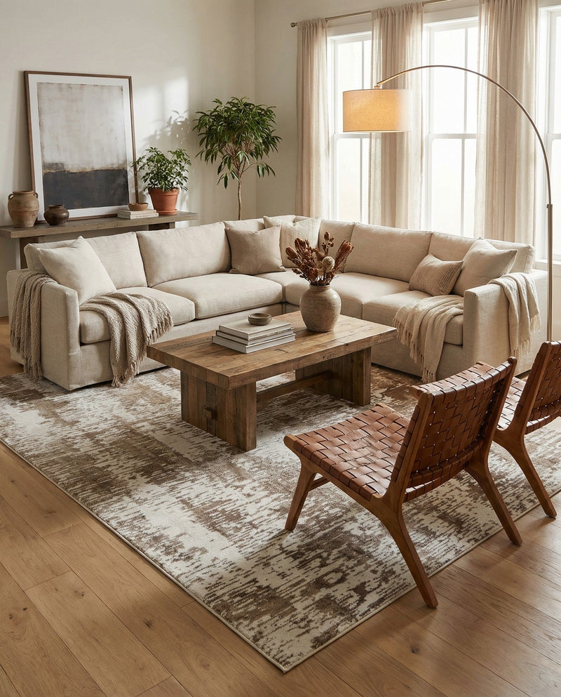 Coastal Haven Collection Area Rug -  Pelican Rectangle Ivory  lifestyle 9