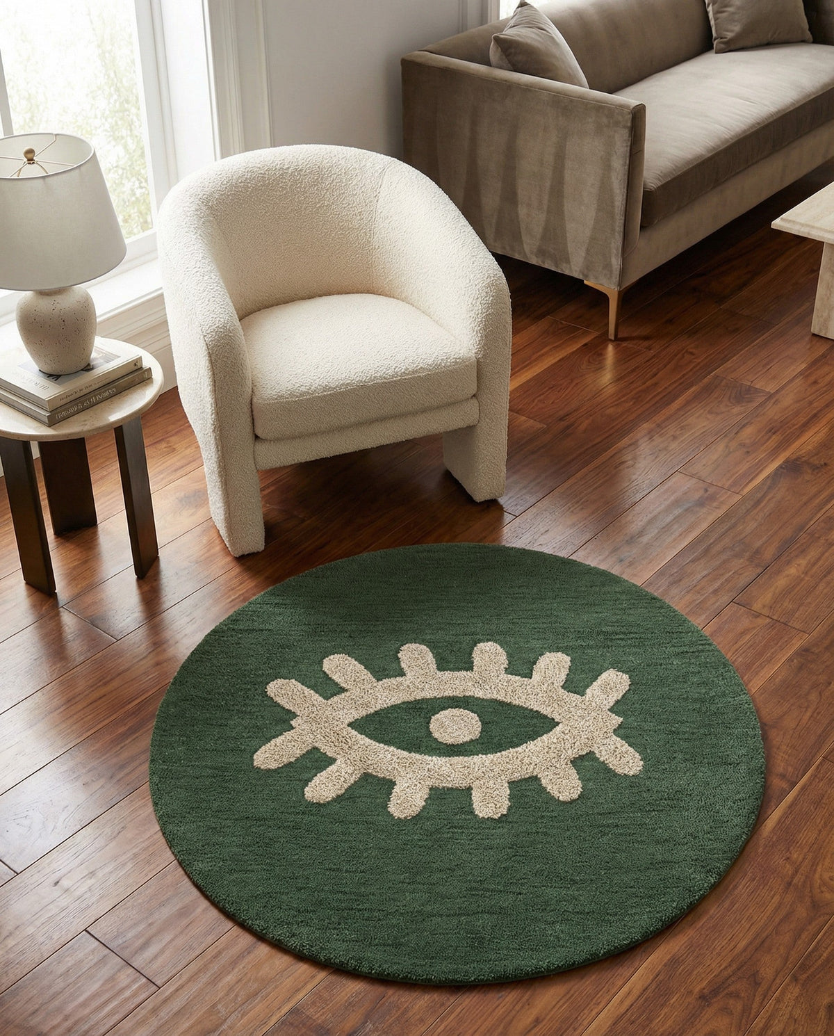 Briarwood Looms Collection Area Rug - Greenfield Round Green  lifestyle 4
