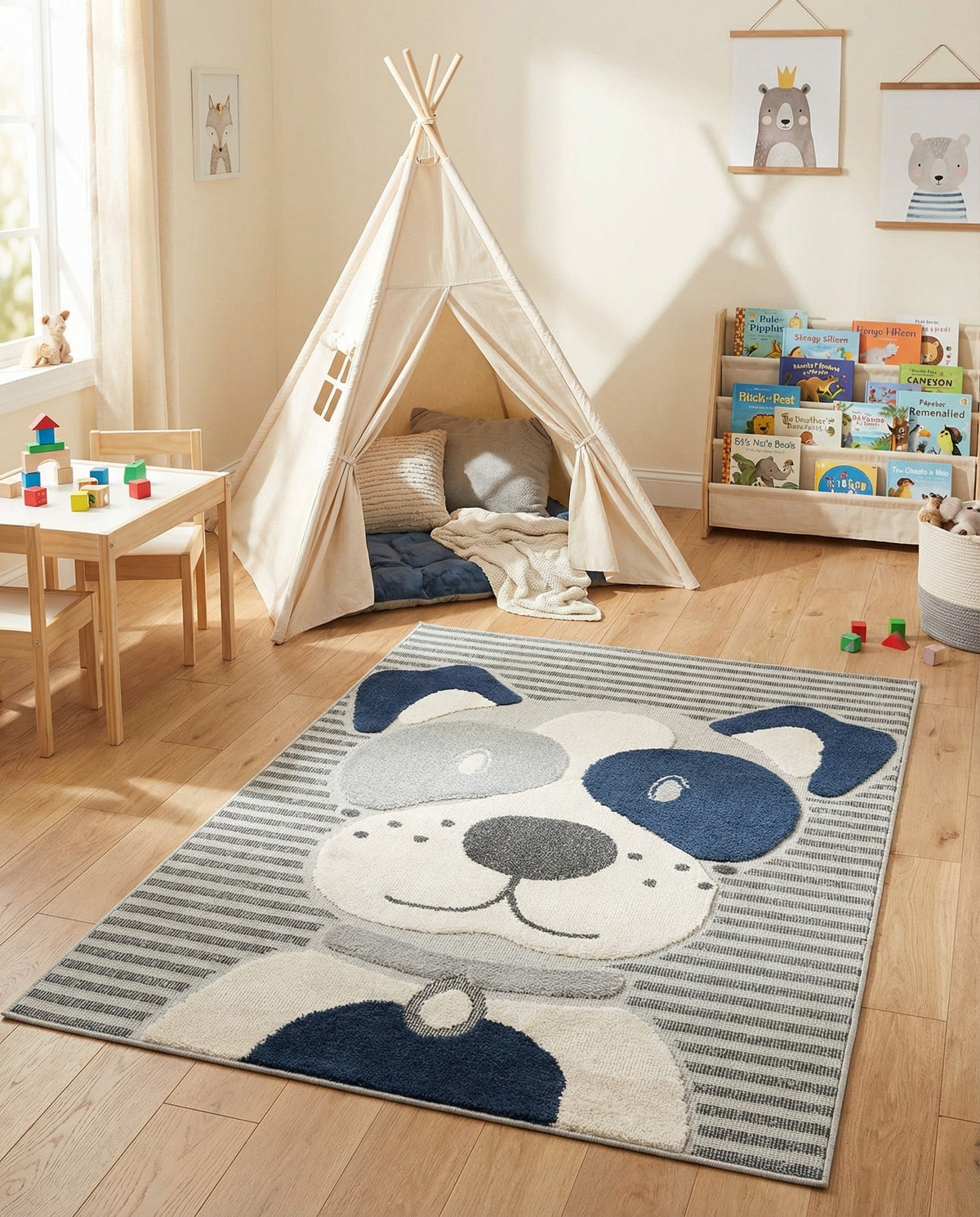 Wonder Tykes Collection Area Rug -  Magicgrove Rectangle Blue and Gray  lifestyle 16