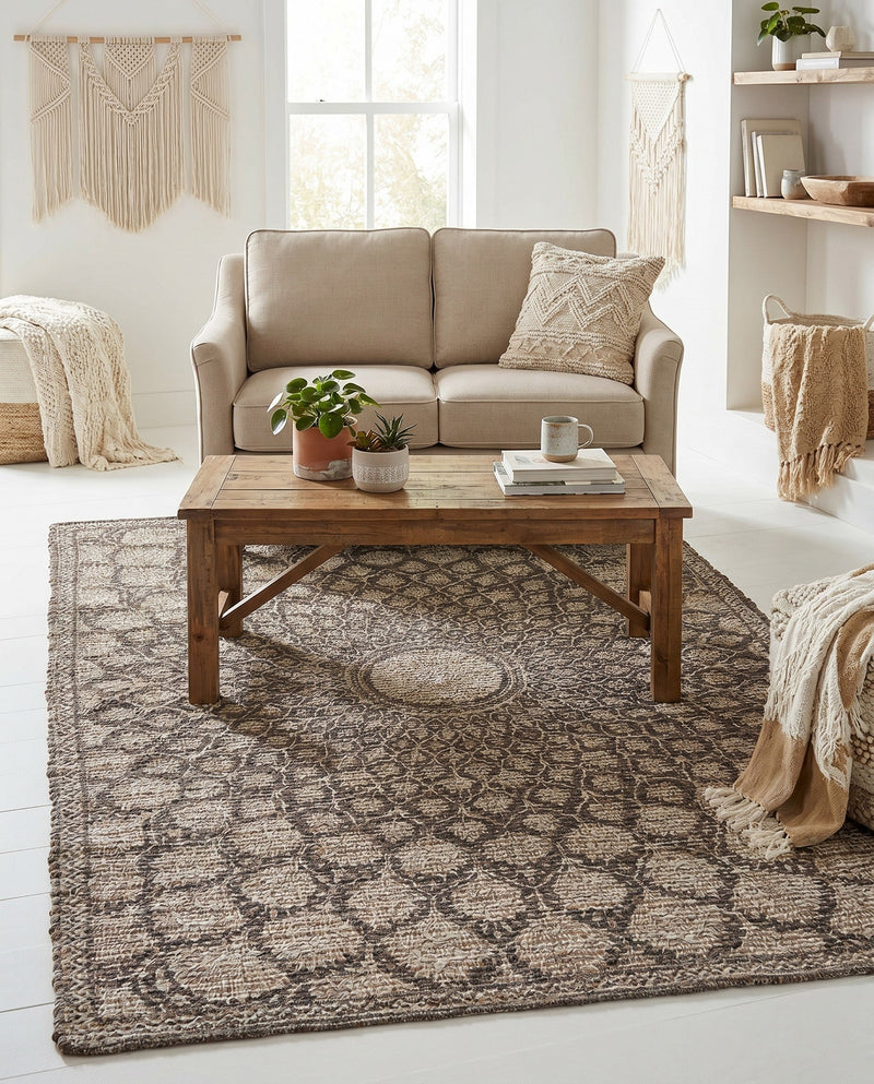 Savannah Threads Collection Area Rug -  Serengeti Rectangle Charcoal and Ivory  lifestyle 9