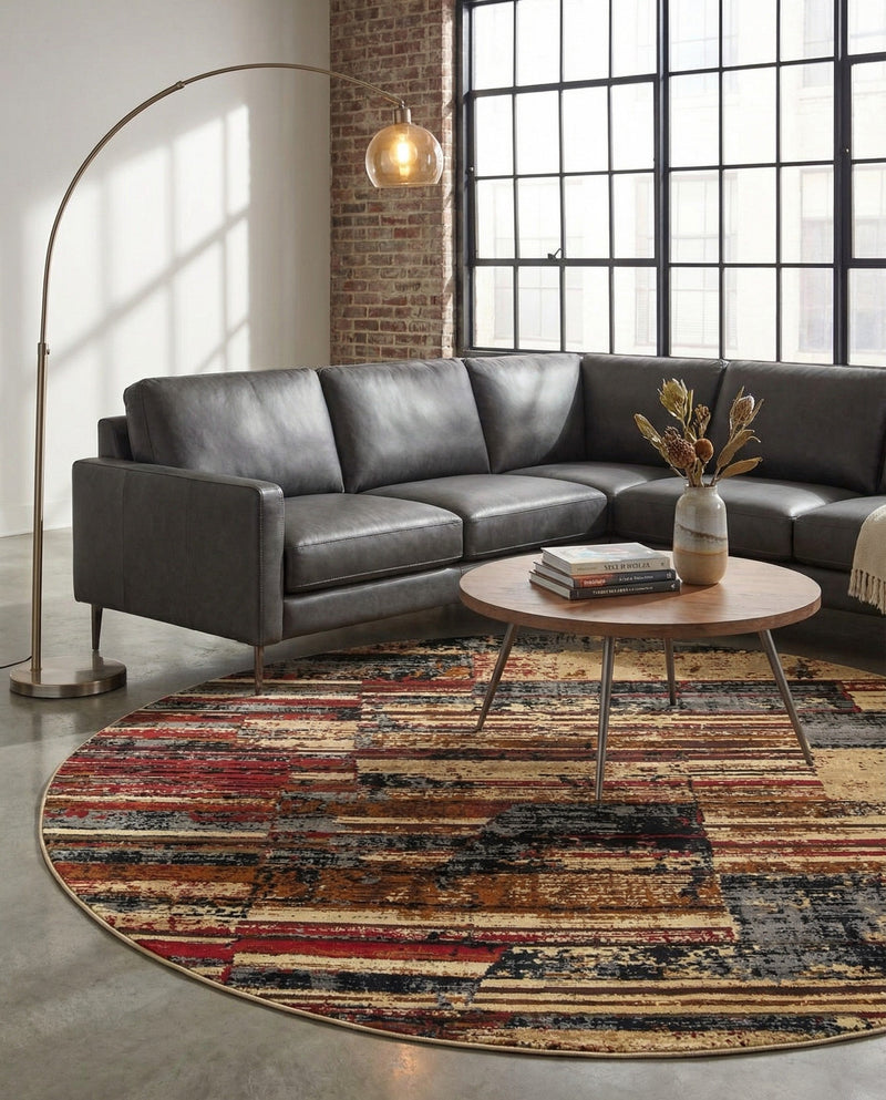 Neptune Elegance Collection Area Rug - Triton Round Multi  lifestyle 27