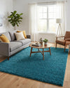 Plush Oasis Collection Area Rug - Serenity (Deep Aqua Blue) Rectangle Deep Aqua Blue  lifestyle 34