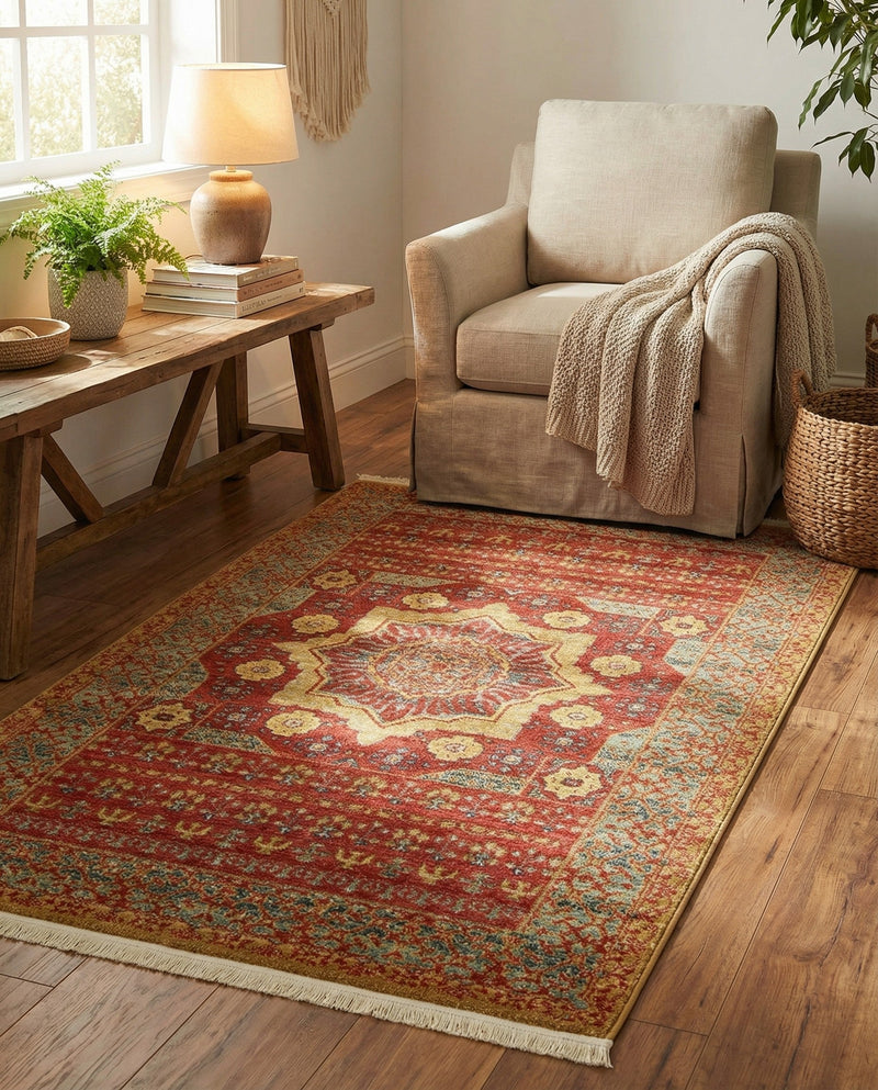 Ottoman Elegance Collection Area Rug -  Cappadocia Rectangle Red  lifestyle 29
