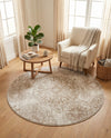 Riviera Elegance Collection Area Rug -  Monaco (Beige) Round Beige  lifestyle 53
