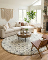 Berber Lattice Shag Collection Area Rug - Atlas (Ivory) Round Ivory  lifestyle 37