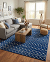 Mediterranean Lattice Collection Area Rug - Santorini (Navy Blue) Square Navy Blue  lifestyle 30