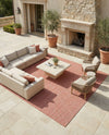 Seaside Serenity Collection Area Rug - Veranda (Rust Red) Square Rust Red  lifestyle 26