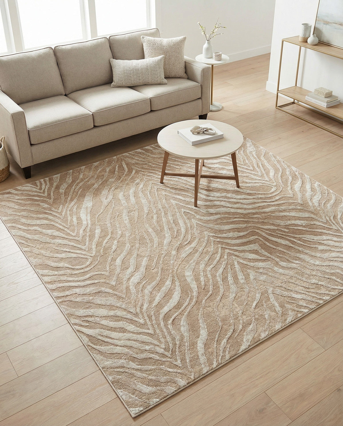 Bloomsbury Elegance Collection Area Rug -  Chelsea Square Ivory Beige  lifestyle 204