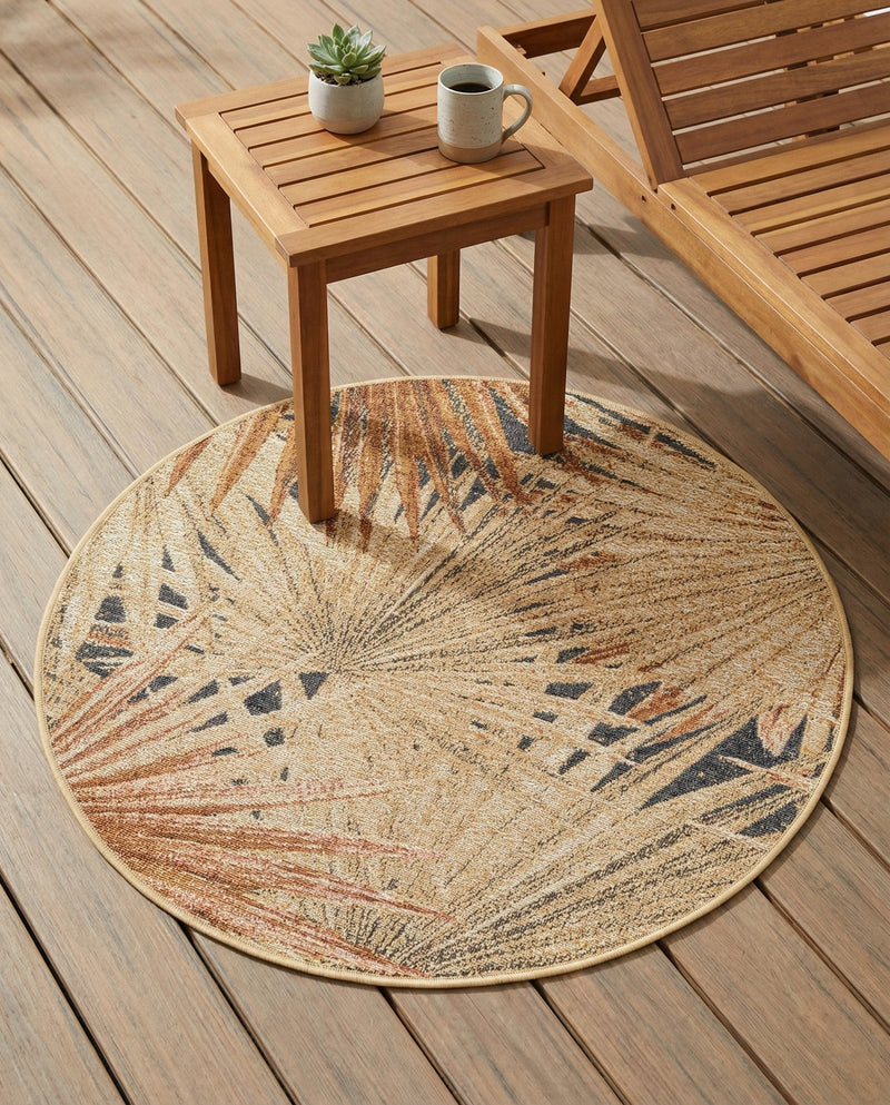 Seaside Blooms Collection Area Rug -  Avalon Round Multi  lifestyle 76