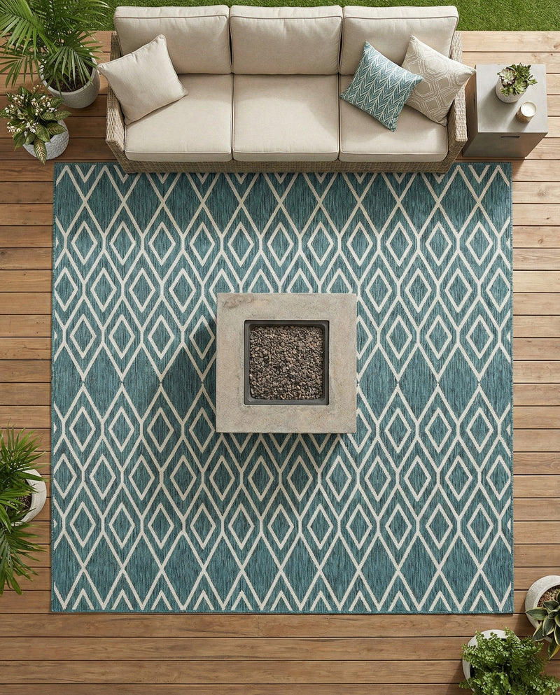 Urban Oasis Rugs Collection Area Rug -  Boulevard (Teal) Square Teal  lifestyle 45