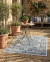 Patio Heritage Collection Area Rug - Savannah (Blue) Rectangle Blue  lifestyle 43