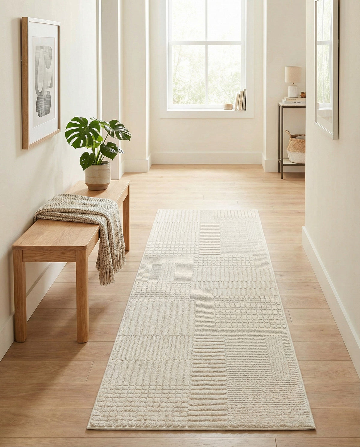 Haven Tapestry Collection Area Rug -  EnchantedGrove Runner Ivory White  lifestyle 26