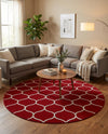 Trellis Mosaic Collection Area Rug -  Pergolatown (Red) Round Red  lifestyle 35