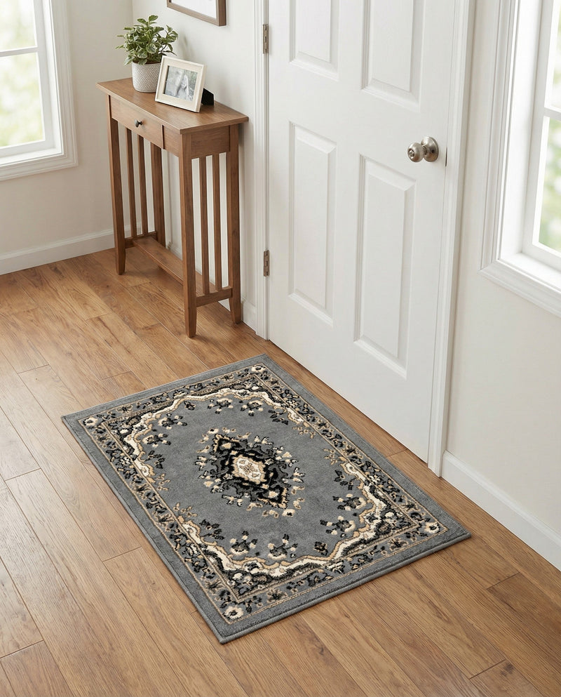 Tabriz Tapestry Collection Area Rug - Azerbaijan (Gray) Rectangle Gray  lifestyle 4