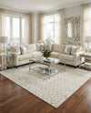 Hollywood Luxe Collection Area Rug - Sunset (White Silver) Rectangle White Silver  lifestyle 8