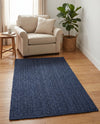 Woven Seaside Jute Collection Area Rug - Savannah (Navy Blue) Rectangle Navy Blue  lifestyle 24