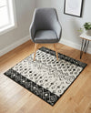 Mediterranean Lattice Collection Area Rug -  Casablanca (Black and White) Square Black and White  lifestyle 70