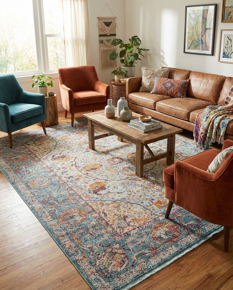 Caribbean Breeze Collection Area Rug -  Xcalak Rectangle Light Blue  lifestyle 26
