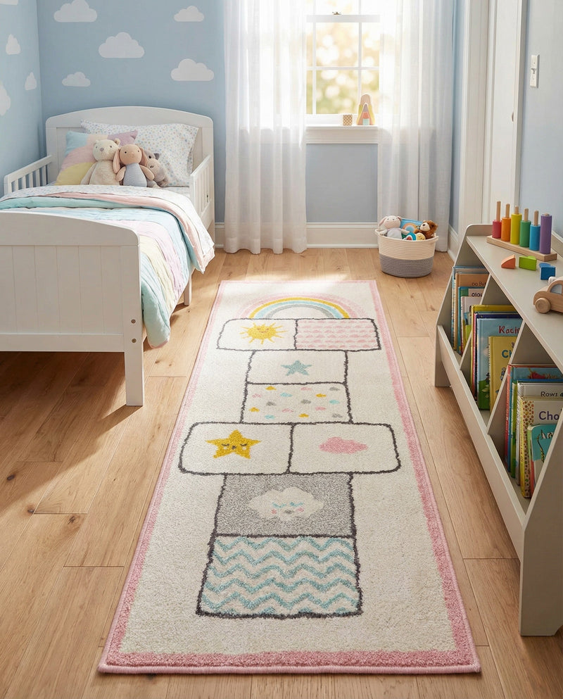 Wonder Tykes Collection Area Rug -  Swirl Runner Ivory  lifestyle 30