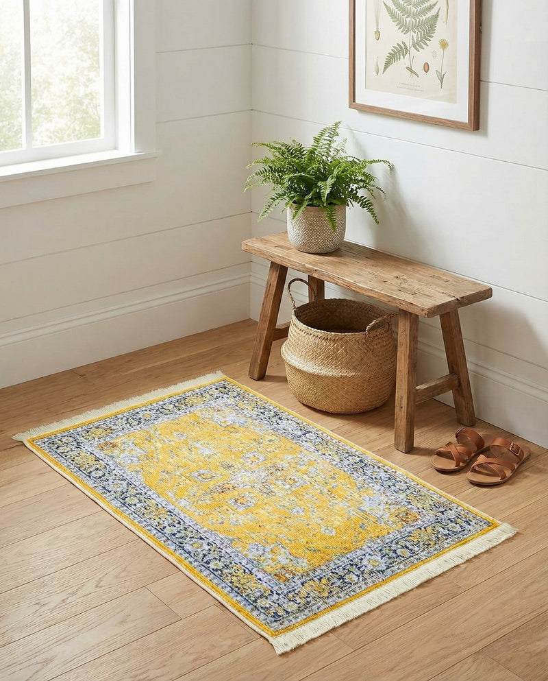 Caribbean Breeze Collection Area Rug -  Andros Rectangle Yellow  lifestyle 50