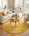 Georgetown Rugs Collection Area Rug - Dupont (Yellow) Round Yellow  lifestyle 54