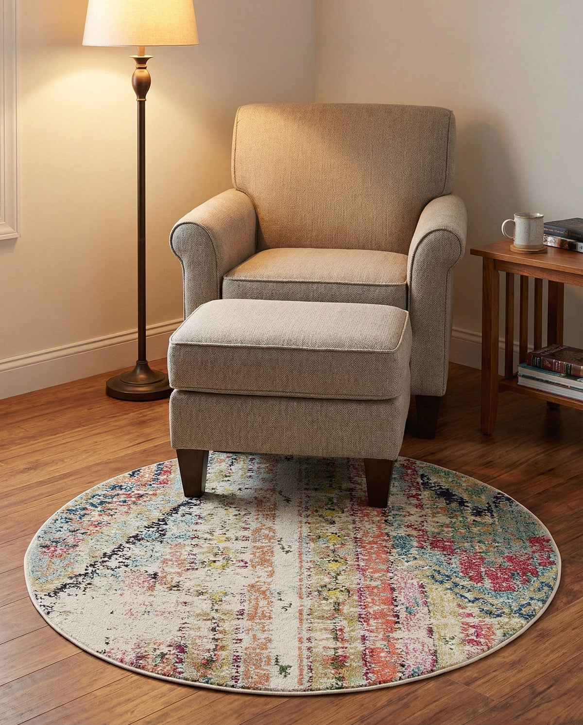 Sedona Vista Collection Area Rug -  Cholla Round Multi  lifestyle 46