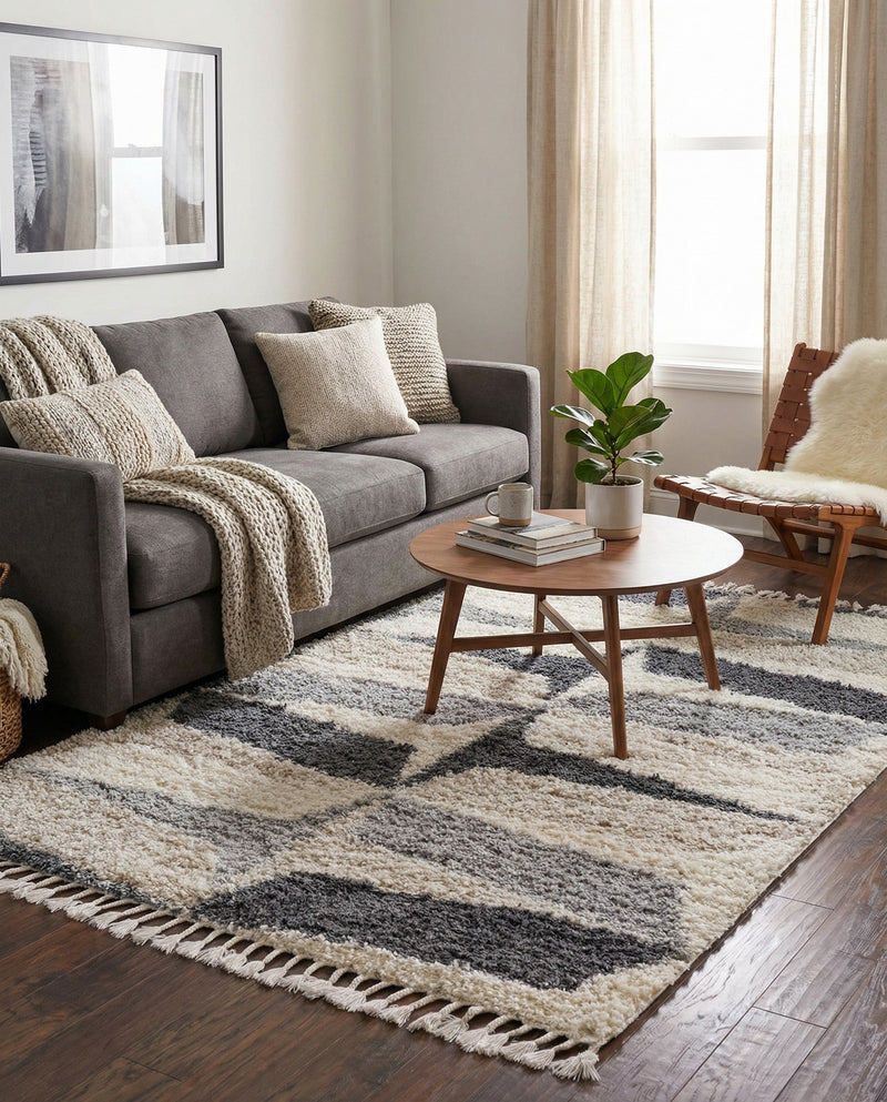 Cozy Cove Shag Collection Area Rug -  Tidewater Rectangle Gray  lifestyle 11