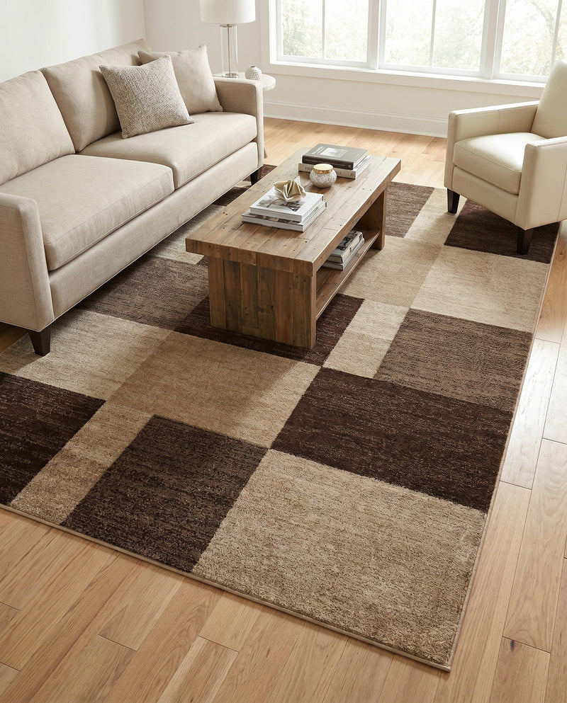 Autumn Meadow Collection Area Rug -  Sycamoreside (Light Brown) Rectangle Light Brown  lifestyle 13