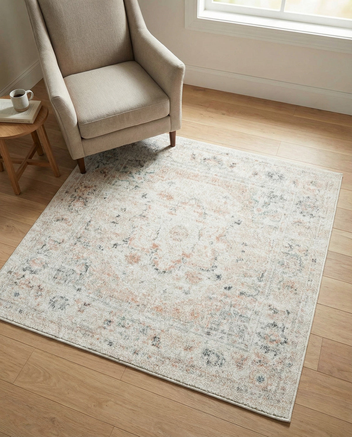 Parisian Elegance Collection Area Rug - Versailles (Ivory) Square Ivory  lifestyle 113