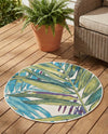 Seaside Blooms Collection Area Rug -  Arcadia Round Multi  lifestyle 46