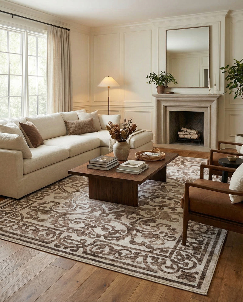 Sanctuary Retreat Collection Area Rug -  Retreat Rectangle Chocolate Brown  lifestyle 27
